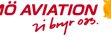 Utsnitt ur Malmö Aviations logotyp där pay-offen 'Vi bryr oss' kan utläsas